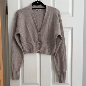 Reformation Taupe Cardigan Sweater